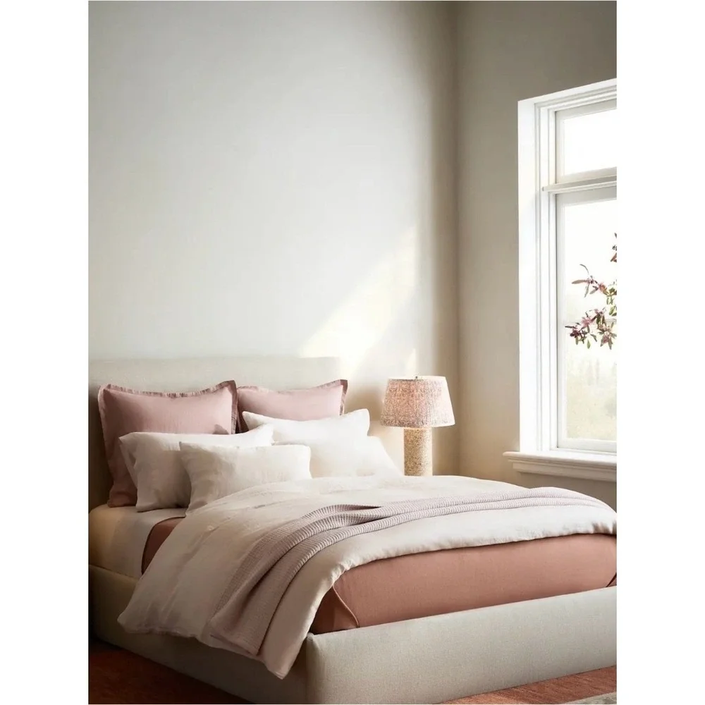 Quince European Linen Duvet Cover Set Full/Queen | Sand | 100% Linen